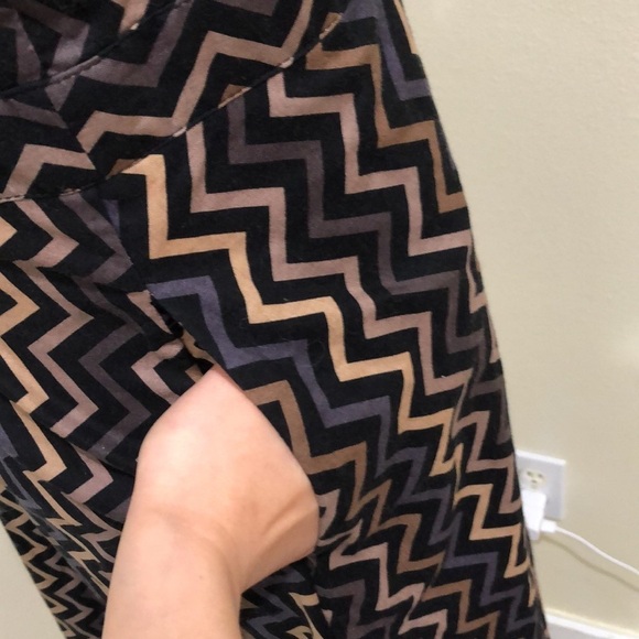Atelier New York Dress Size 4 Black Brown Zigzag Chevron - Picture 5 of 11